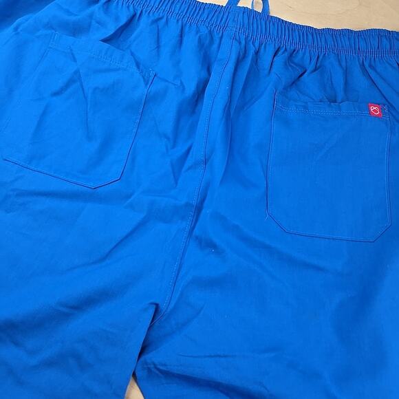 Red Panda Unisex Straight Leg Elastic Waist Drawstring Scrub Pant Royal Blue 3XL - Picture 10 of 10